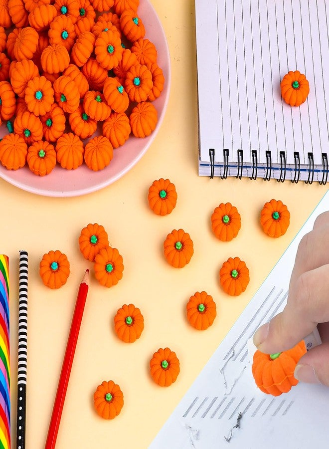 FOIMAS 30pcs 3D Pumpkin Erasers,Mini Pumpkin Rubber Eraser Stationery for Kids Students Halloween Fall Thanksgiving Party Favor Teacher Rewards Classroom - Image 3